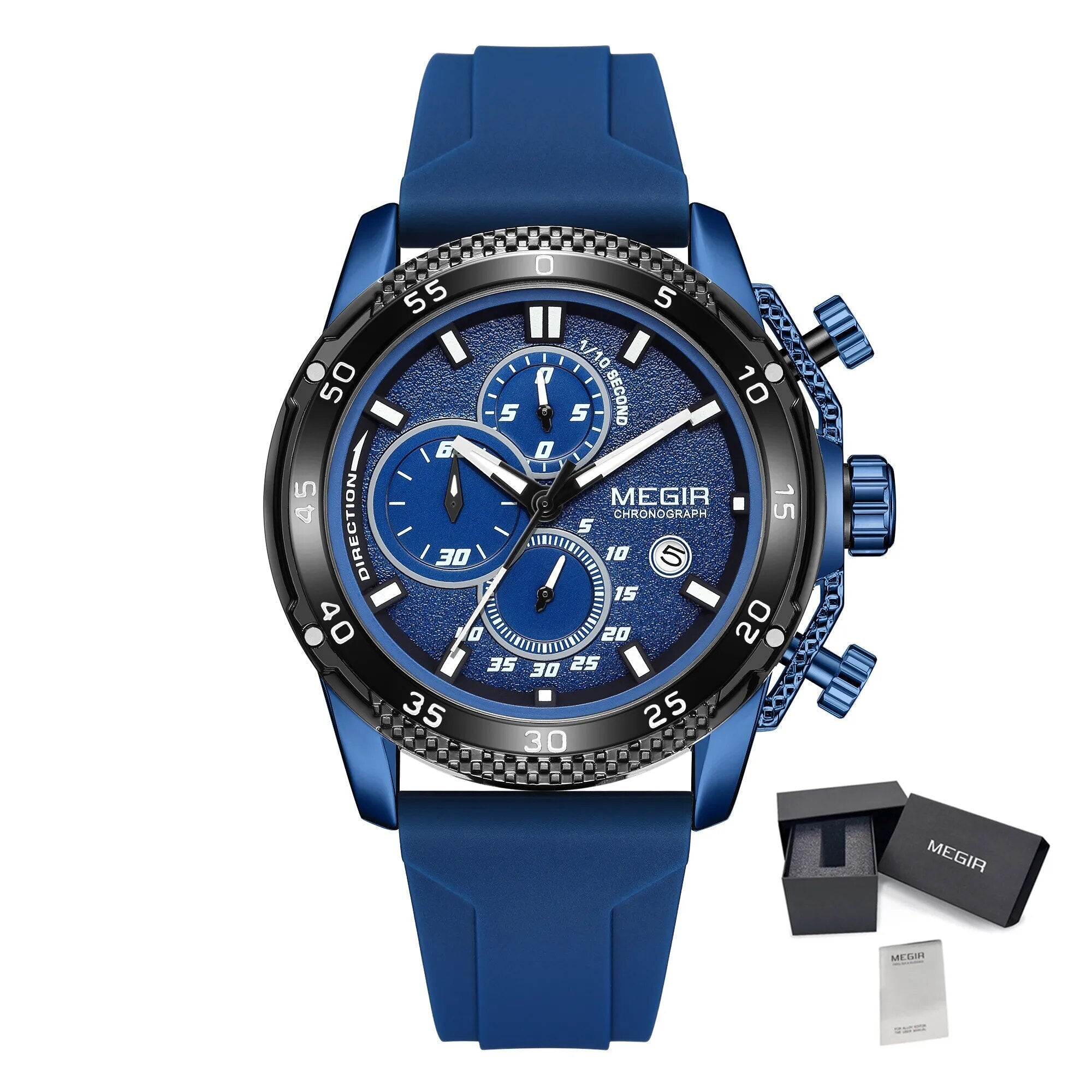 MEGIR Men's Watches Luxury Military Sport Wristwatches Waterproof Luminous Silicone Strap Quartz Chronograph Reloj Hombre 2211