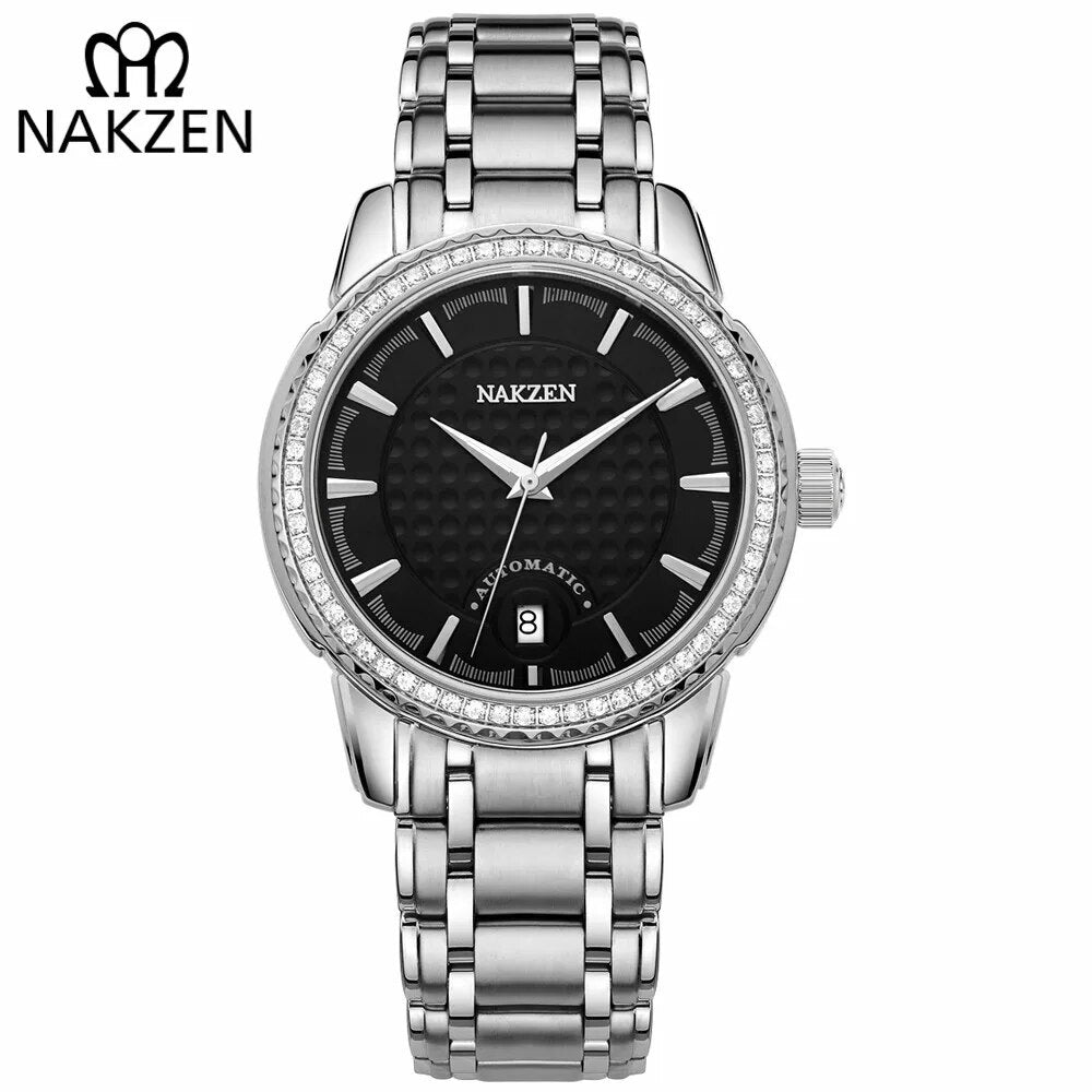 NAKZEN Men Mechanical Watch Men's Automatic Miyota 8215 Movement Diamond Watches Sapphire Wrist Watch Male Waterproof Clock 6020