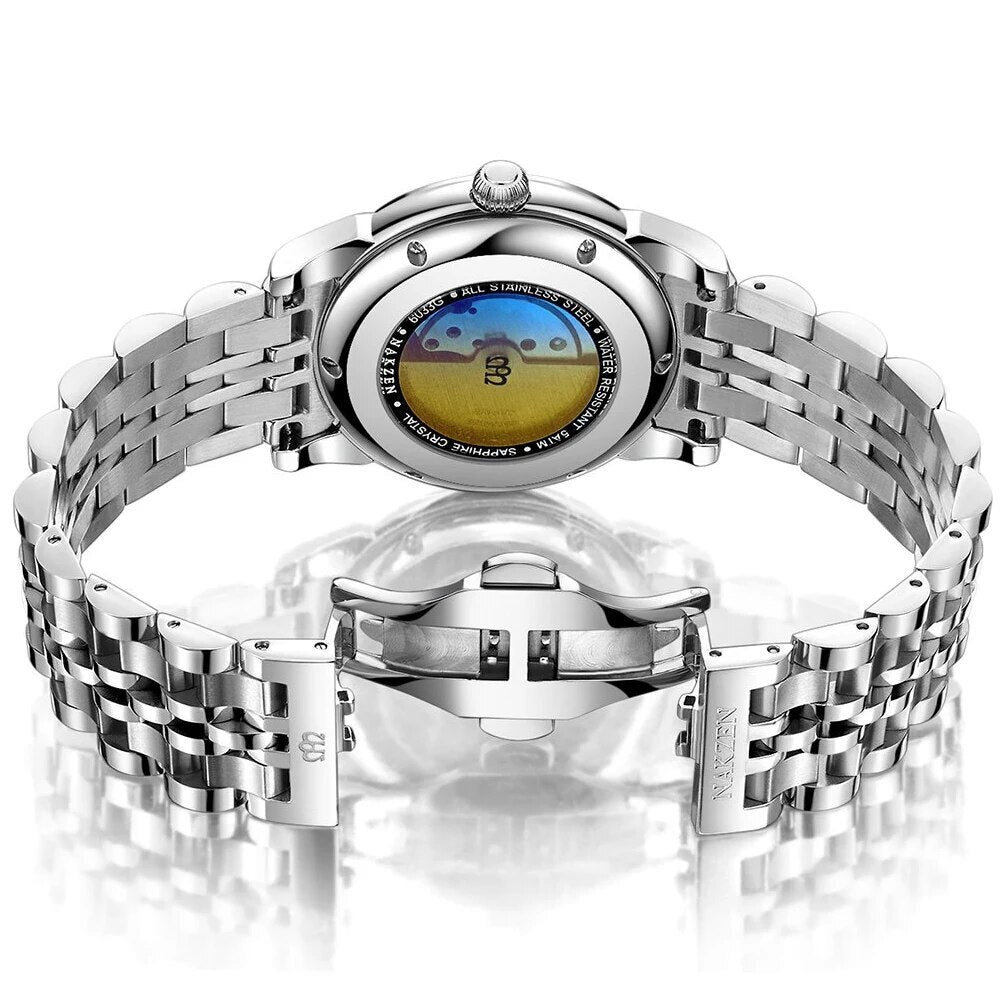 NAKZEN Men Japan Automatic NH35 Movement Mechanical Watch Mens Luminous Waterproof Diamond Classic Wrist Watches Reloj Hombre 6033