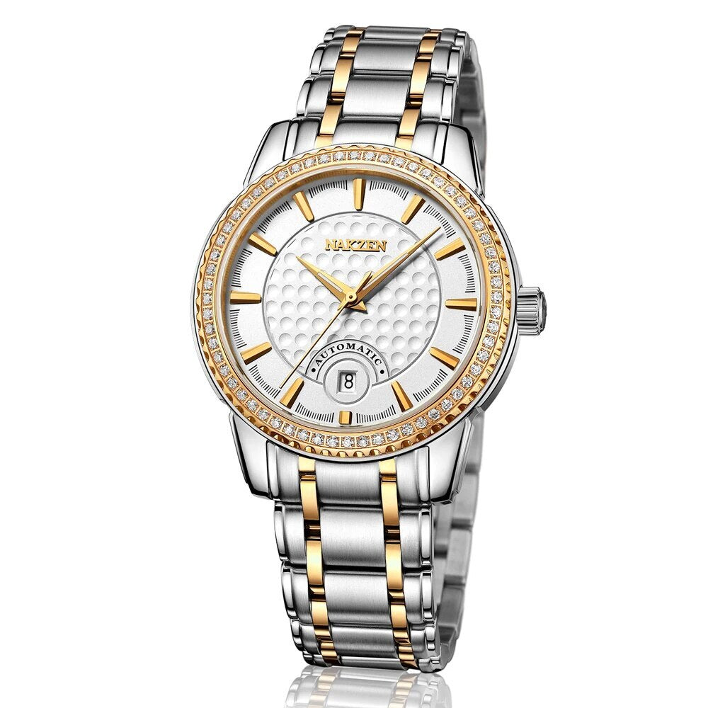 NAKZEN Men Mechanical Watch Men's Automatic Miyota 8215 Movement Diamond Watches Sapphire Wrist Watch Male Waterproof Clock 6020