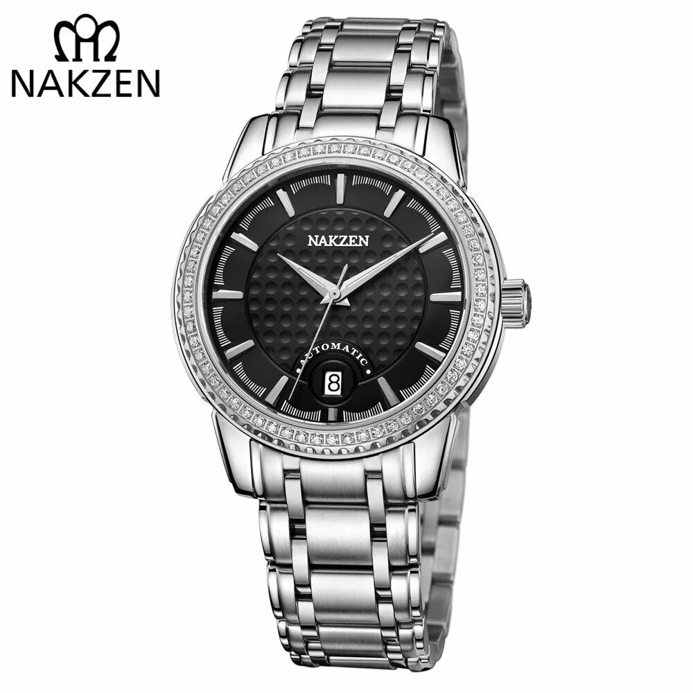 NAKZEN Men Mechanical Watch Men's Automatic Miyota 8215 Movement Diamond Watches Sapphire Wrist Watch Male Waterproof Clock 6020