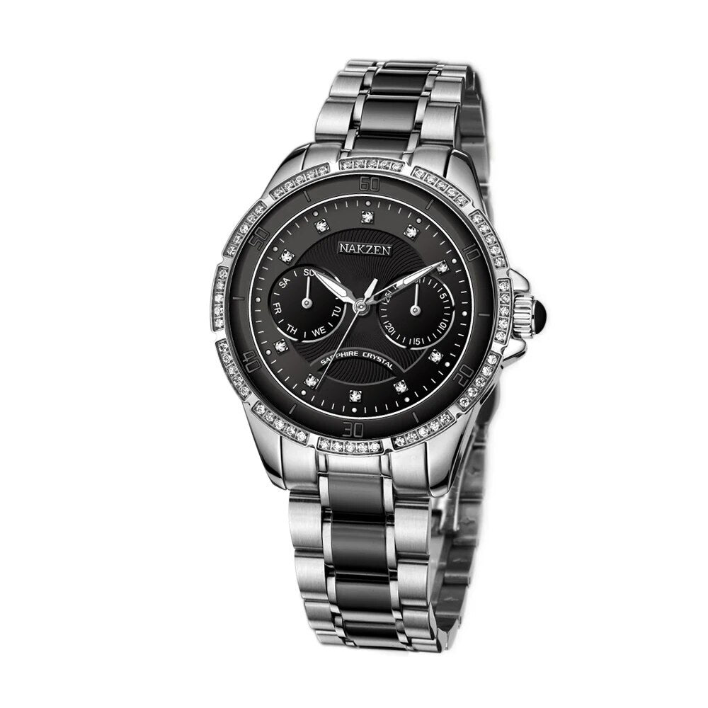 NAKZEN Women Fashion Ceramic Quartz Watch Ladies Casual Dress Diamond Watches Luxury Brand Wristwatches Feminino Montre Relogio 6012