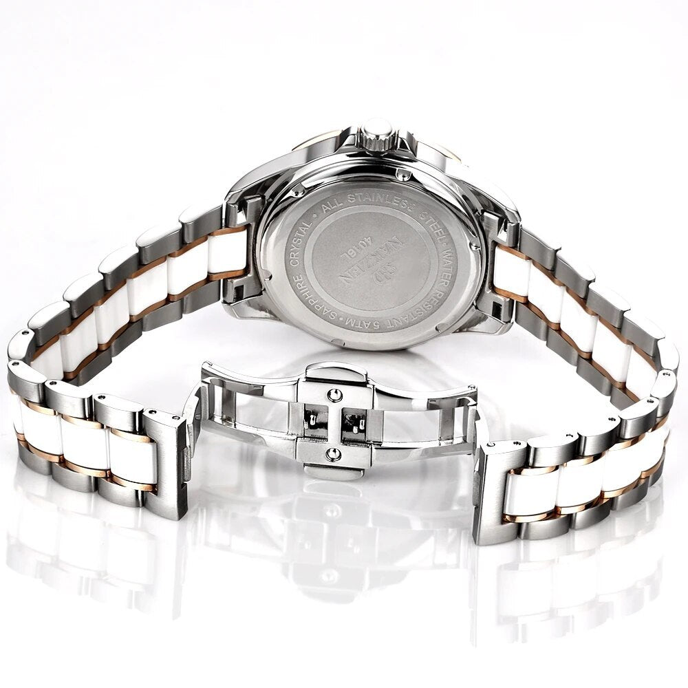 NAKZEN Women Fashion Ceramic Quartz Watch Ladies Casual Dress Diamond Watches Luxury Brand Wristwatches Feminino Montre Relogio 6012