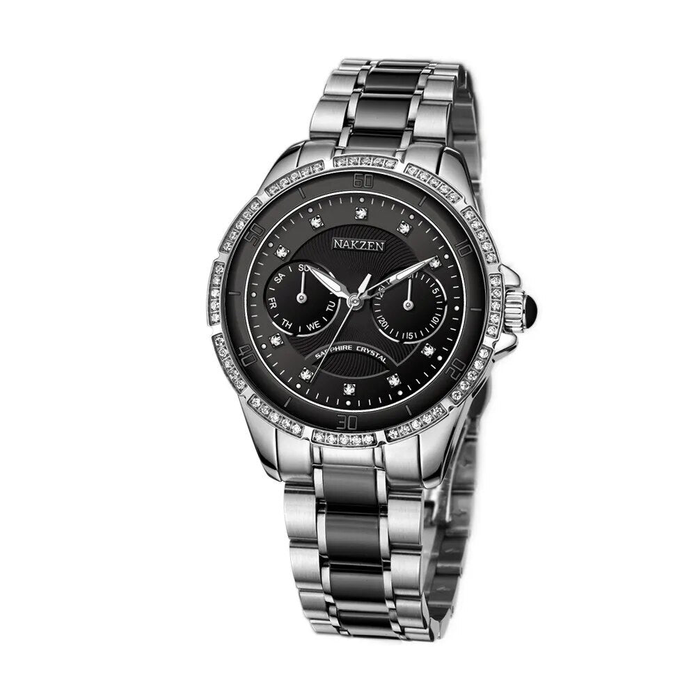 NAKZEN Women Fashion Ceramic Quartz Watch Ladies Casual Dress Diamond Watches Luxury Brand Wristwatches Feminino Montre Relogio 6012