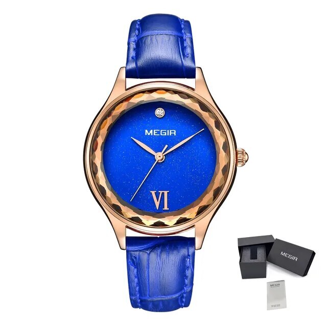 MEGIR Fashion Watch for Women Luxury Leather Casual Simple Quartz Wristwatch Waterproof Ladies Dress Clock Relogio Feminino 4208
