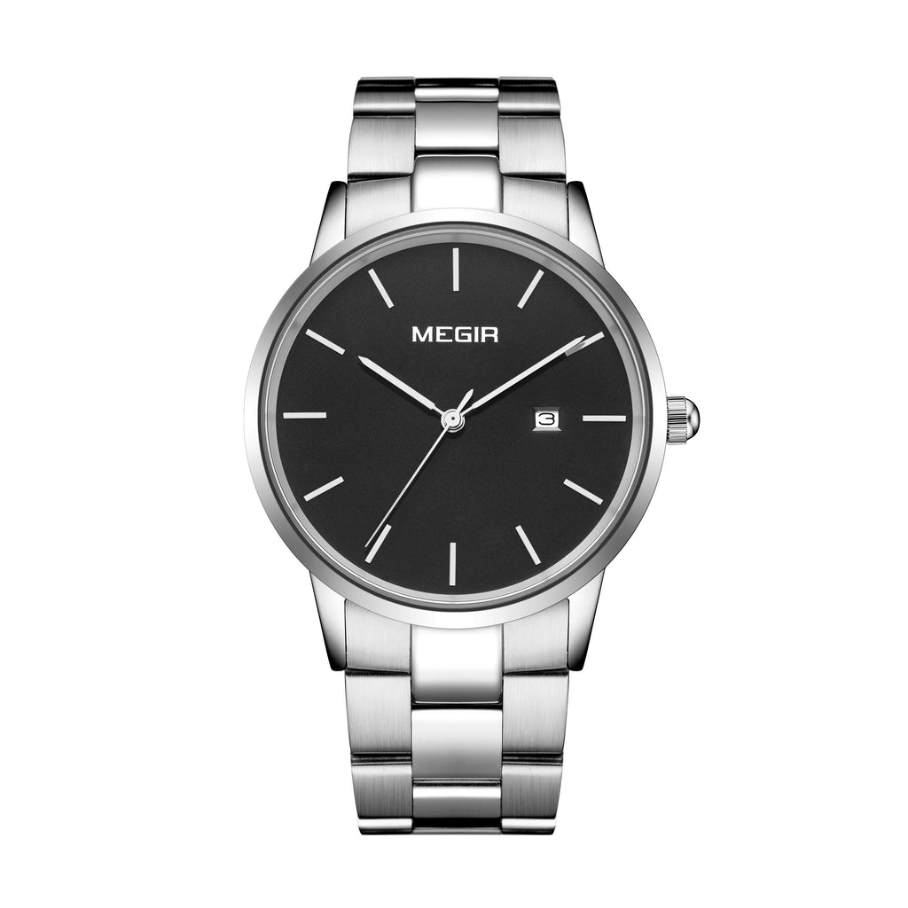 MEGIR Quartz Watch for Men Top Brand Luxury Steel Band Wristwatches Business Casual Date Clock Waterproof Relogio Masculino 2164