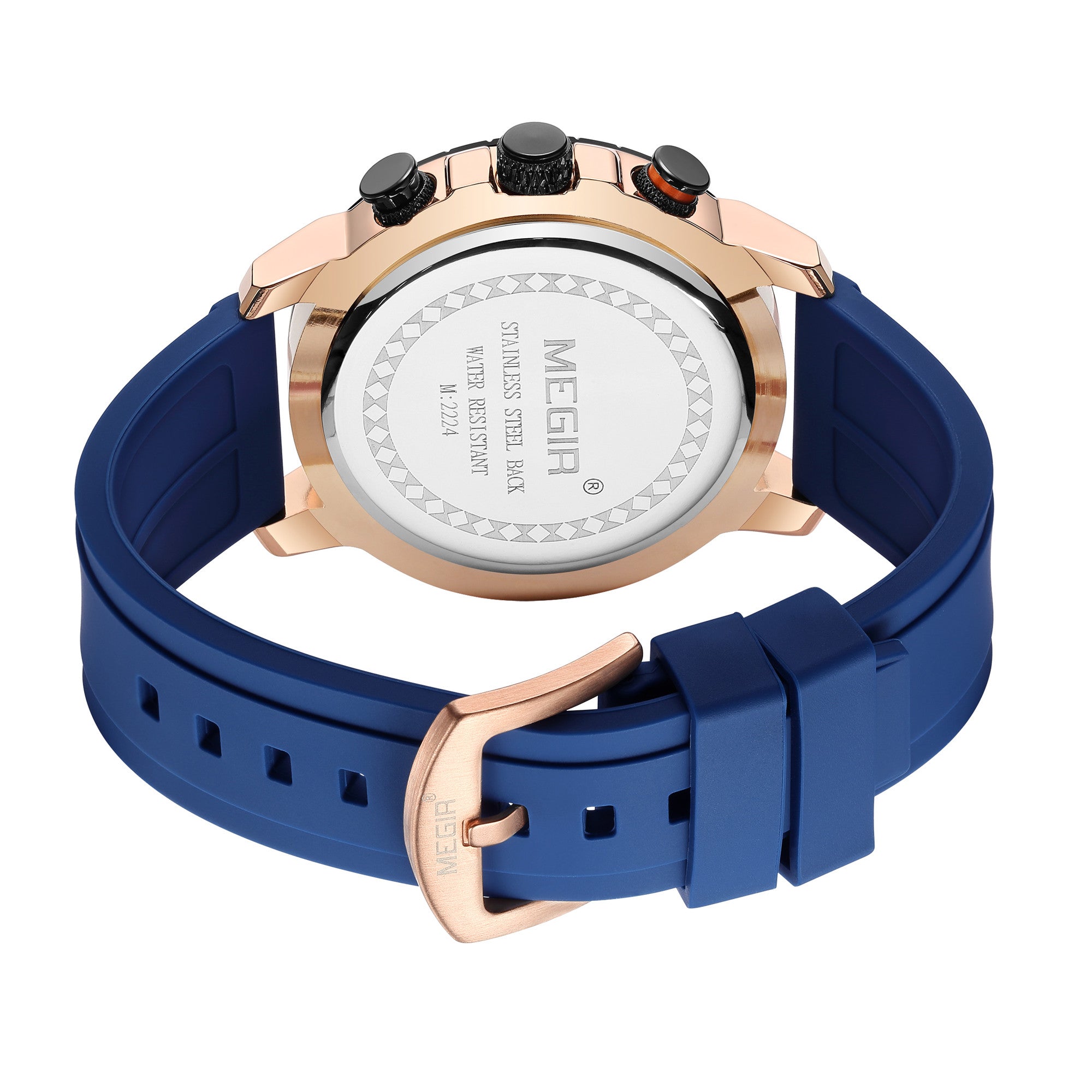 MEGIR Luxury Military Watches for Men Fashion Sport Quartz Wristwatch Waterproof Silicone Band Male Clock Chronograph with Date 2224