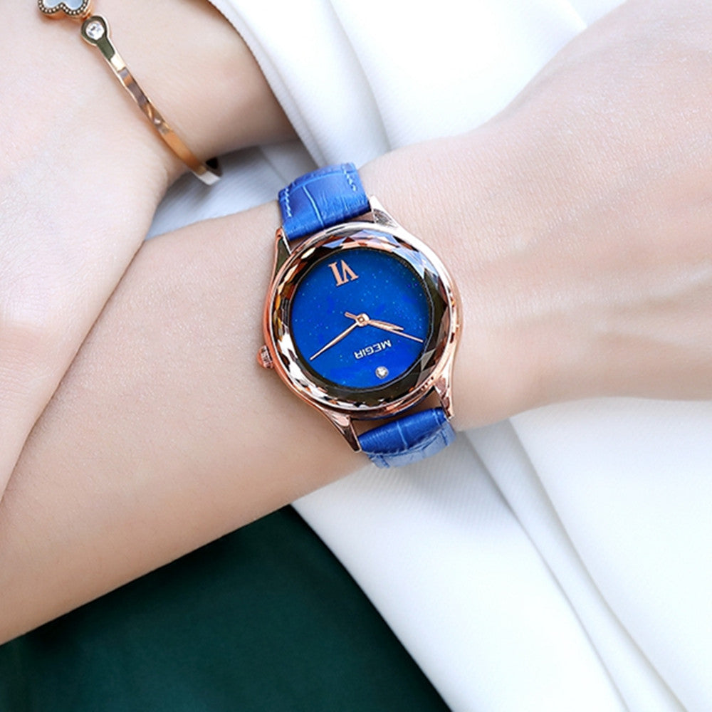 MEGIR Fashion Watch for Women Luxury Leather Casual Simple Quartz Wristwatch Waterproof Ladies Dress Clock Relogio Feminino 4208