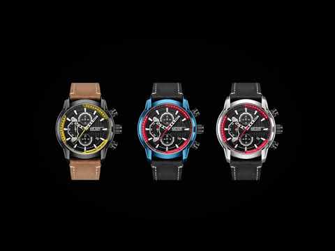 MEGIR Men's Watches Waterproof Luminous Sports Wristwatch Fashion Leather Strap Quartz Chronograph Clock Date Gift for Man 2104