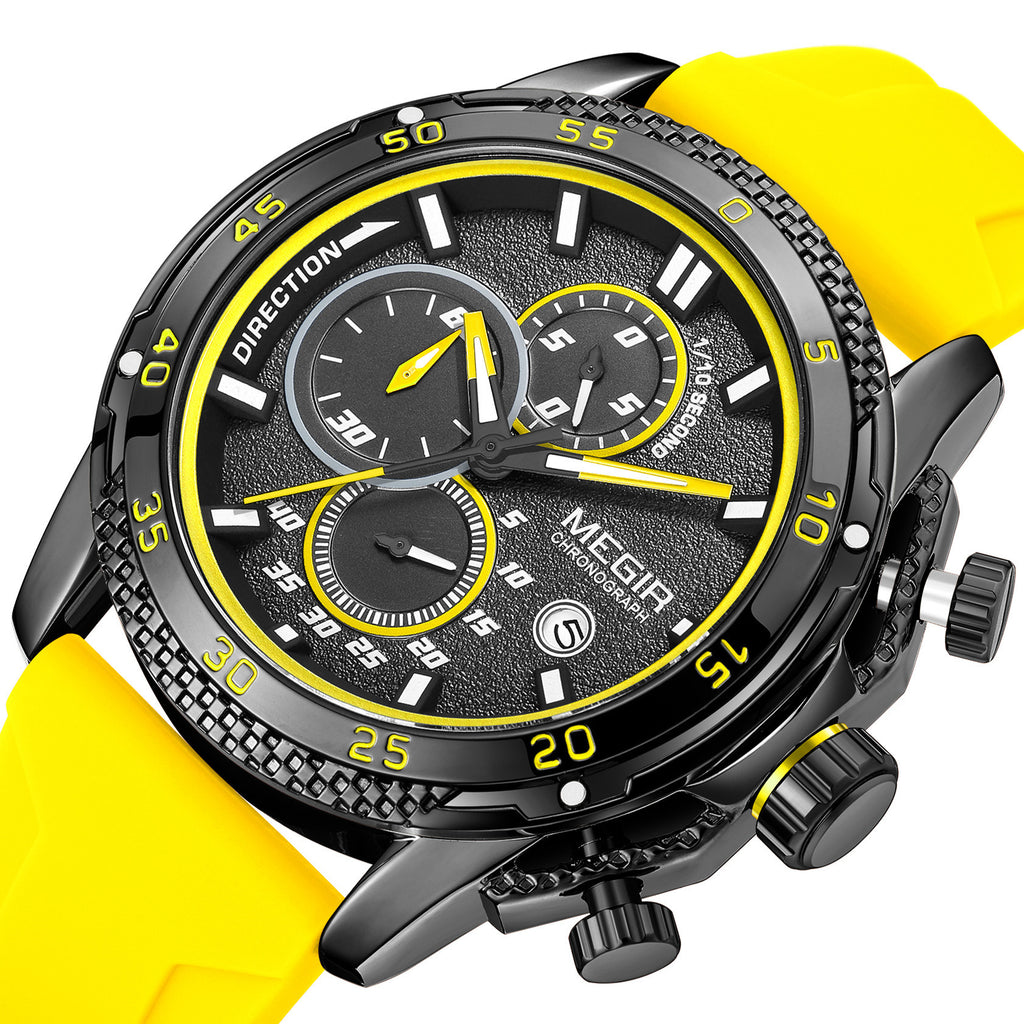MEGIR Men's Watches Luxury Military Sport Wristwatches Waterproof Luminous Silicone Strap Quartz Chronograph Reloj Hombre 2211