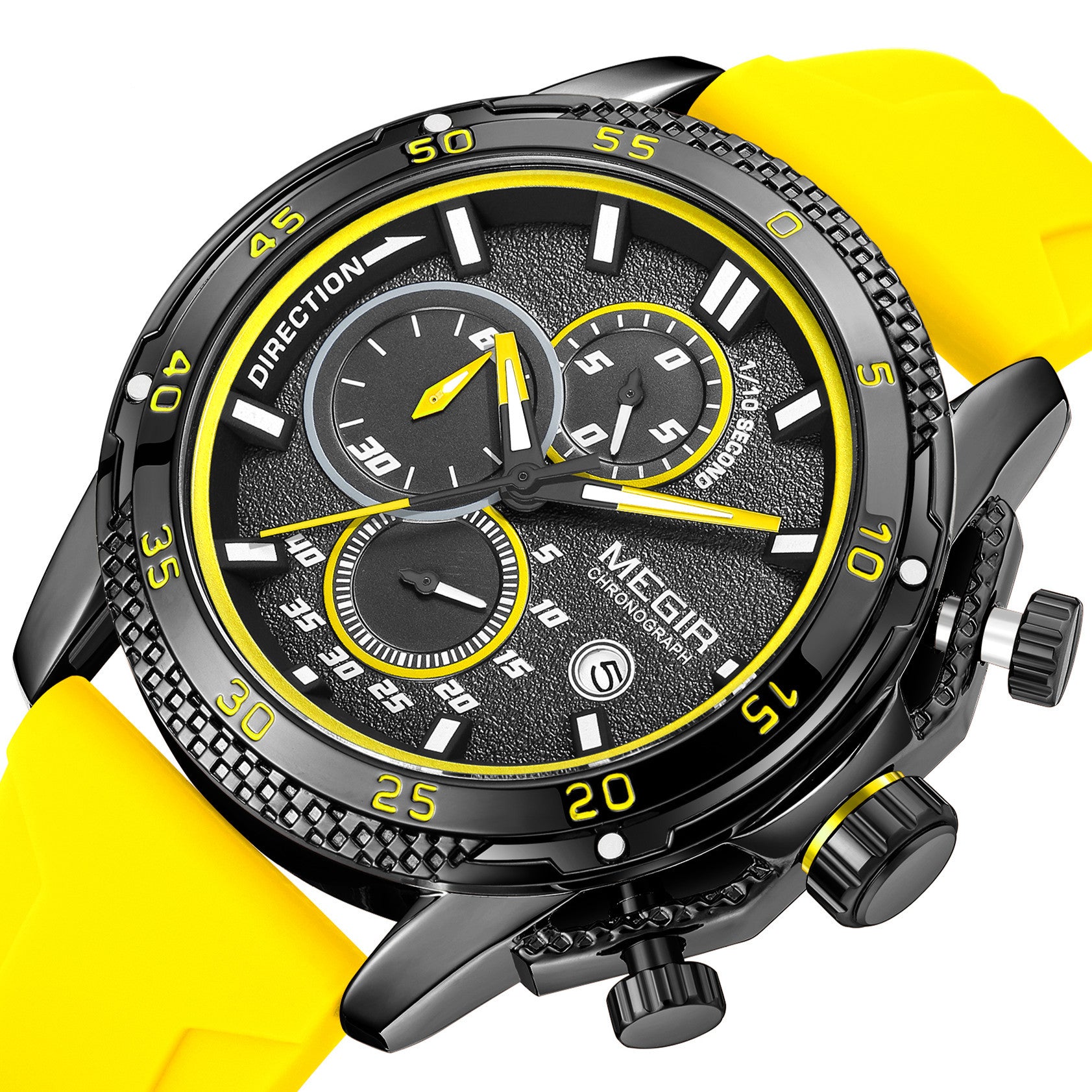 MEGIR Men's Watches Luxury Military Sport Wristwatches Waterproof Luminous Silicone Strap Quartz Chronograph Reloj Hombre 2211