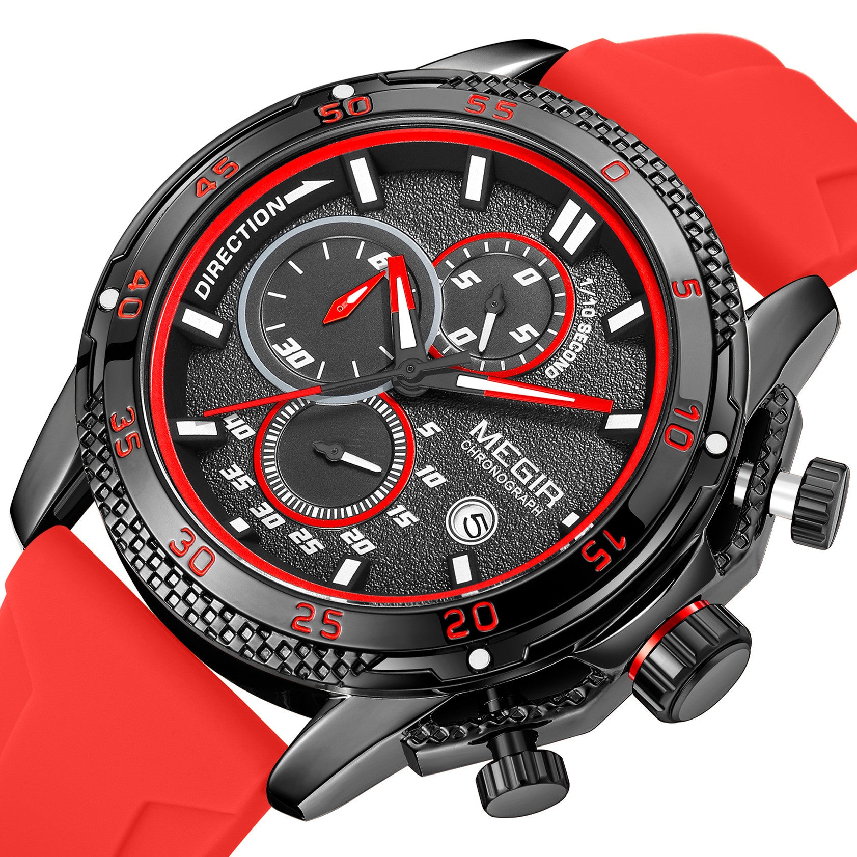 MEGIR Men's Watches Luxury Military Sport Wristwatches Waterproof Luminous Silicone Strap Quartz Chronograph Reloj Hombre 2211