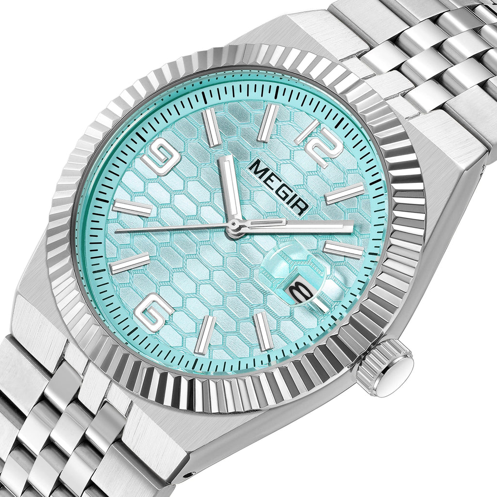 MEGIR Original Men Business Leisure Watches Stainless Steel Bracelet Quartz Wristwatch Waterproof Luminous Date Clock Reloj Hombre 1101
