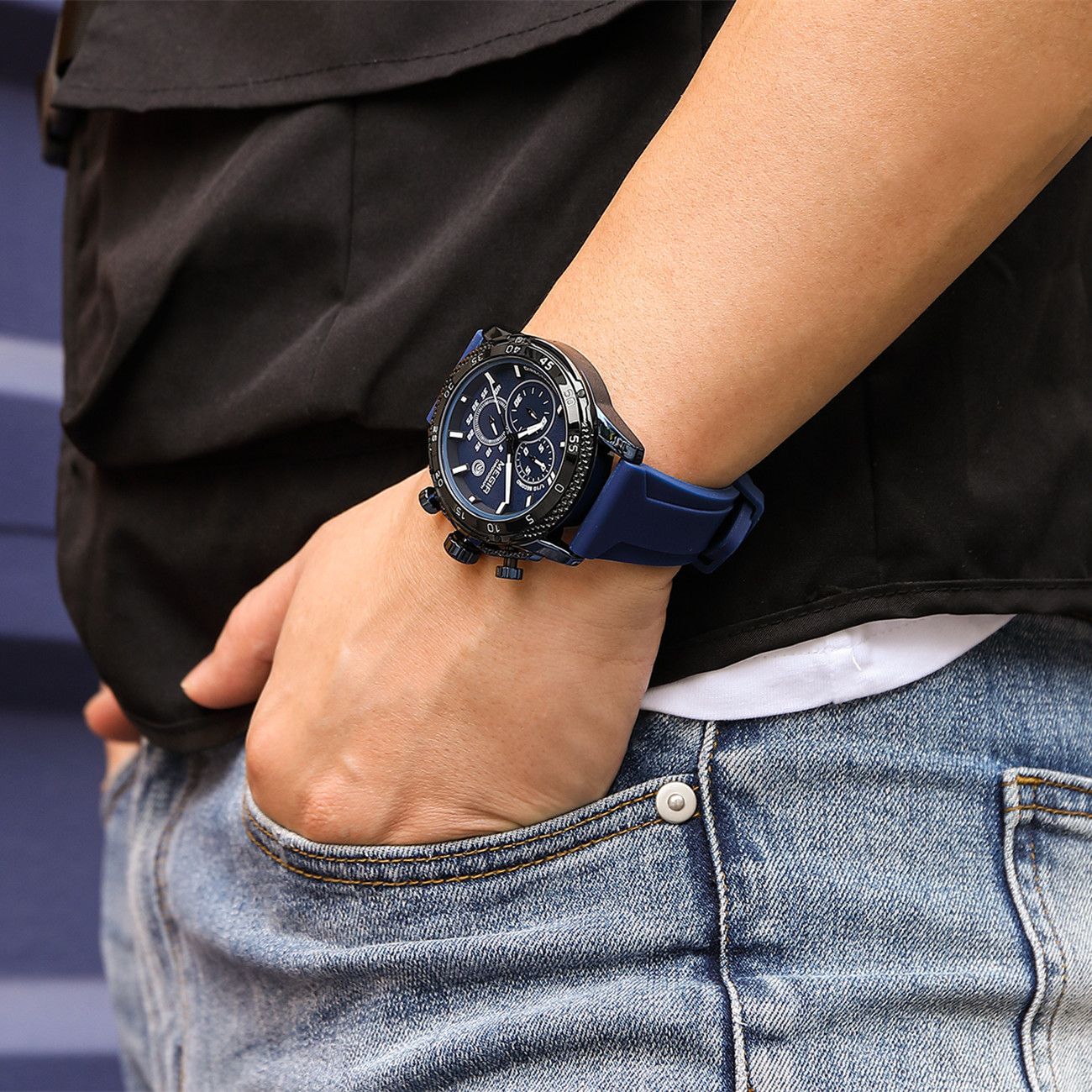 MEGIR Men's Watches Luxury Military Sport Wristwatches Waterproof Luminous Silicone Strap Quartz Chronograph Reloj Hombre 2211