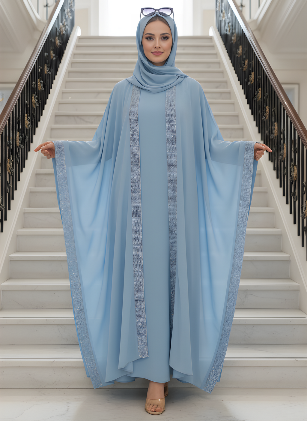 Women's Stone Worked Black Camel Abaya