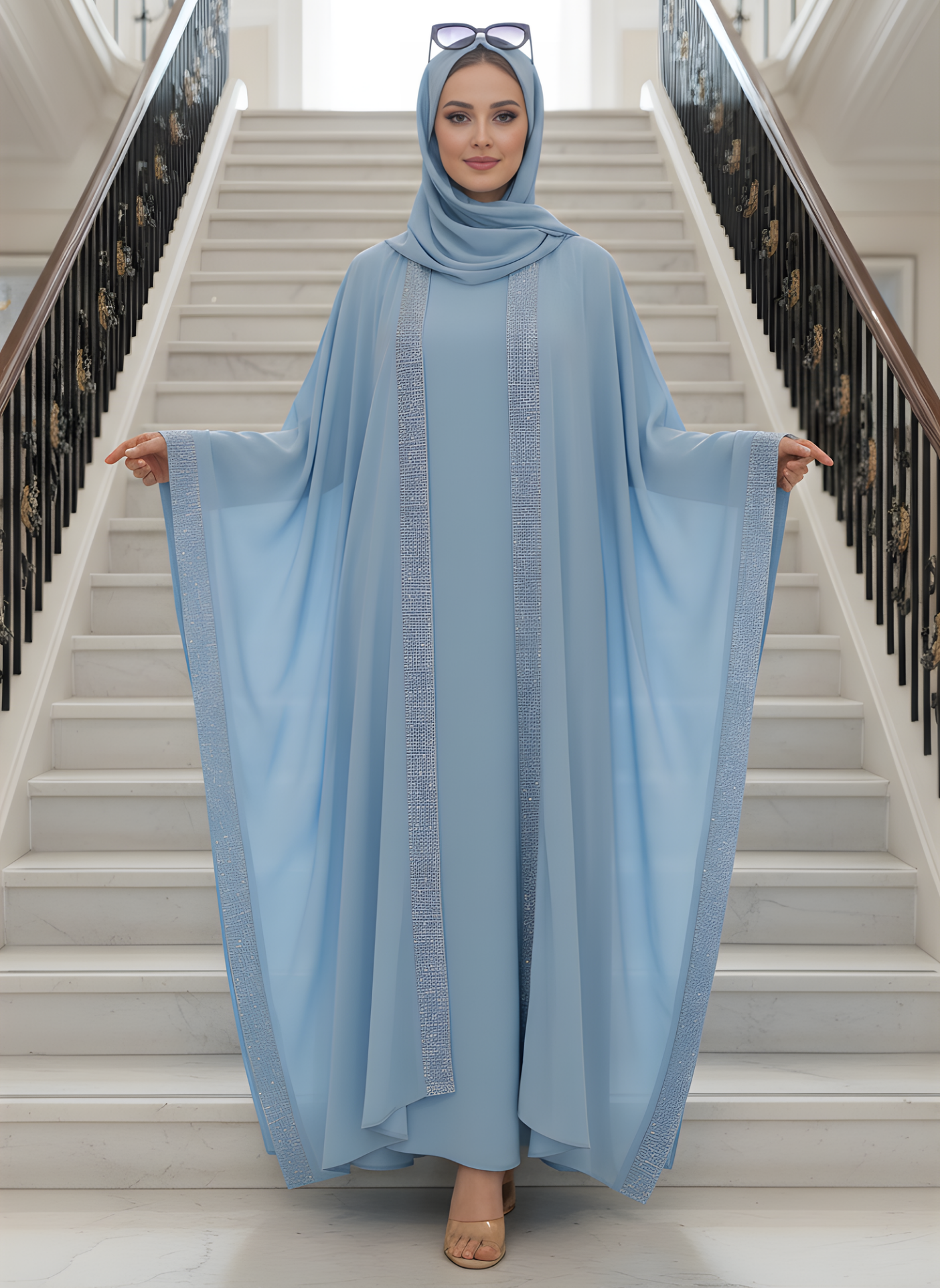 Women's Stone Worked Black Camel Abaya