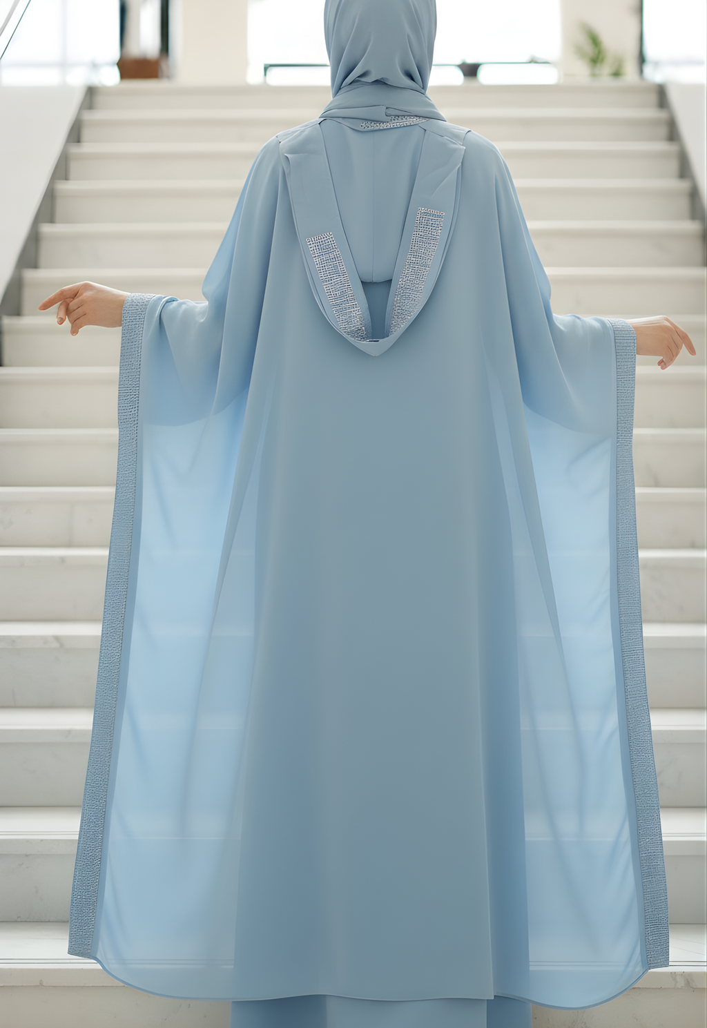 Women's Stone Worked Black Camel Abaya