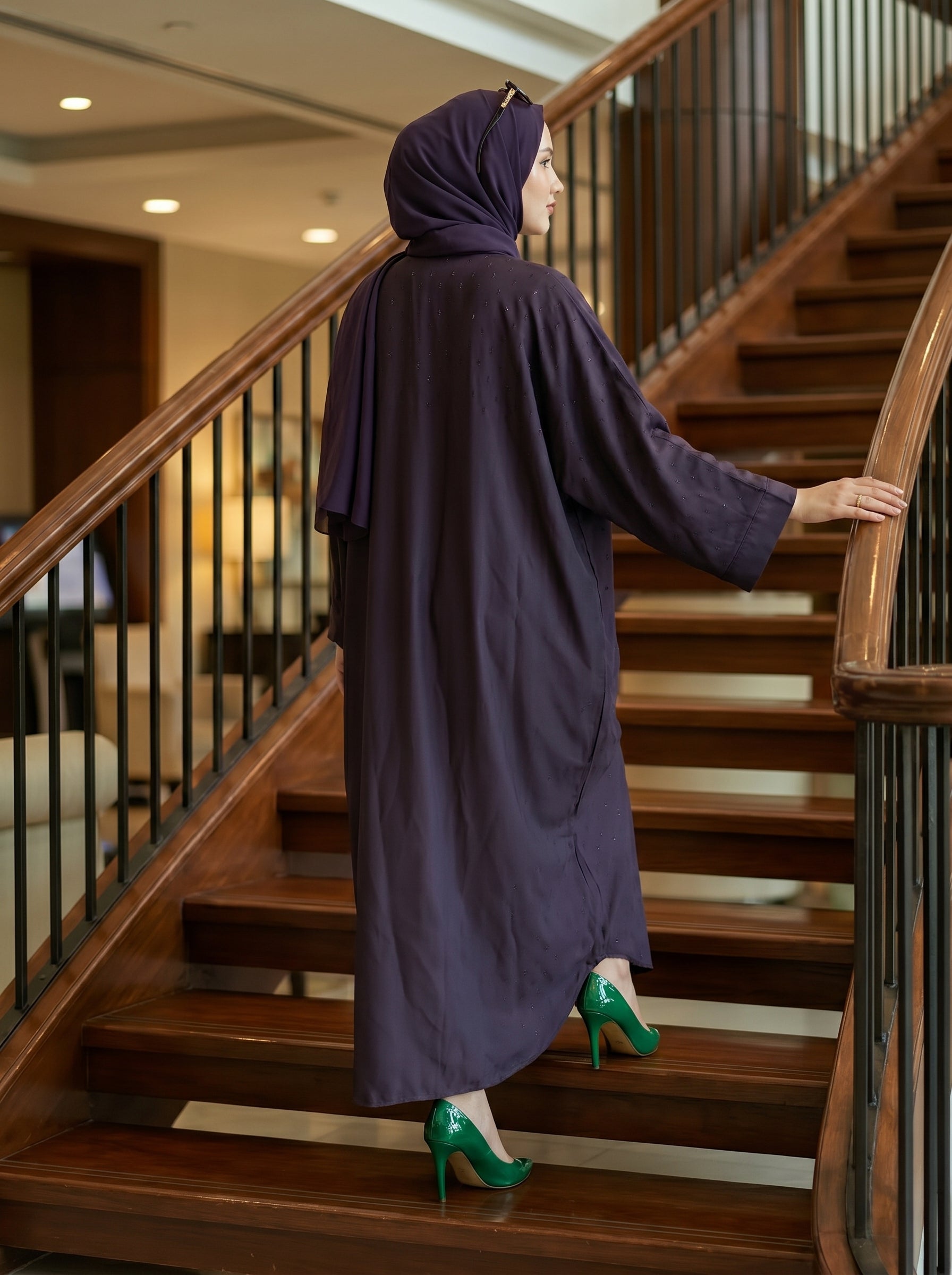Women's Butterfly Abaya with Stone Work Free Size