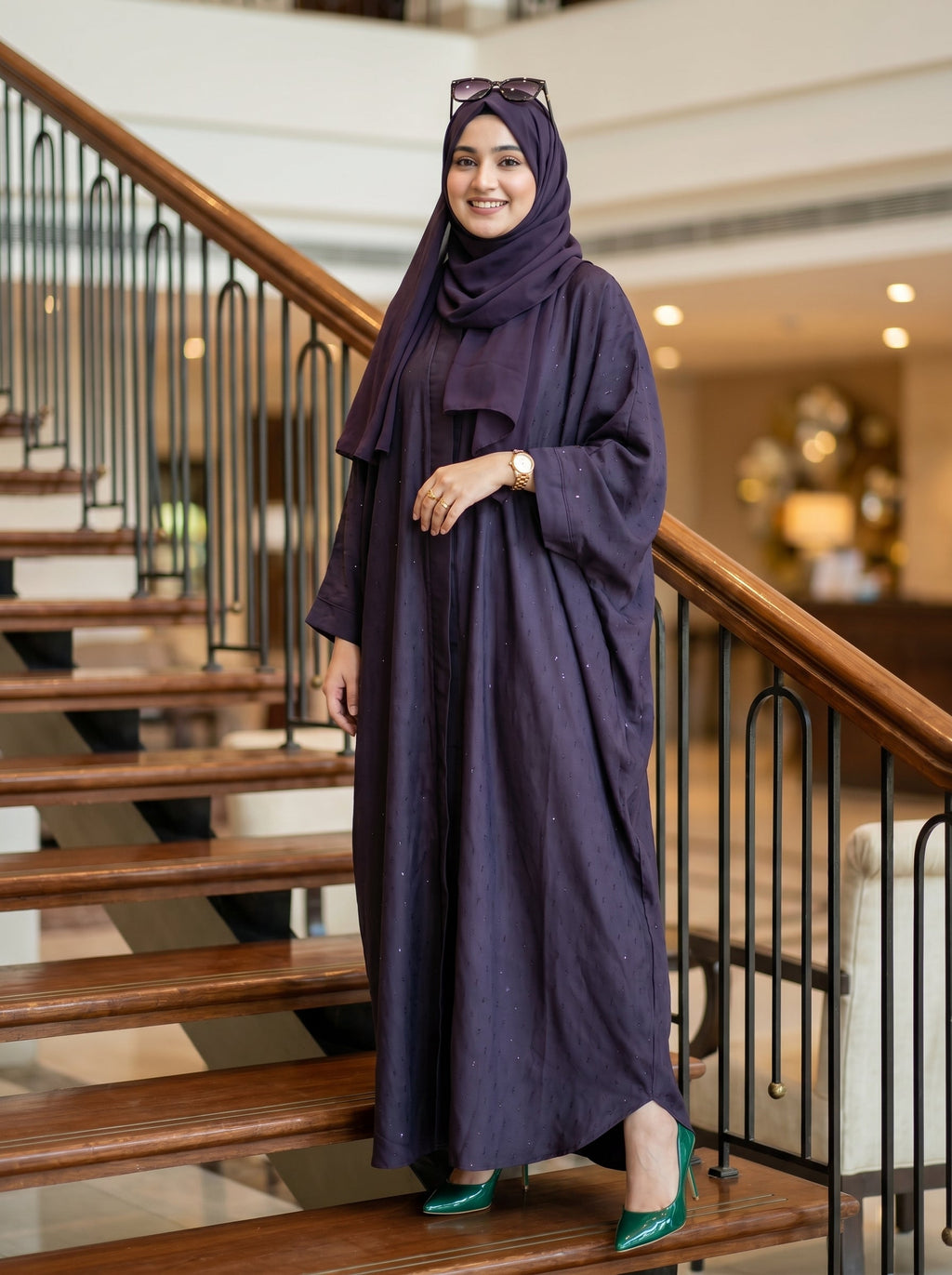 Women's Butterfly Abaya Premium Nidha Purple