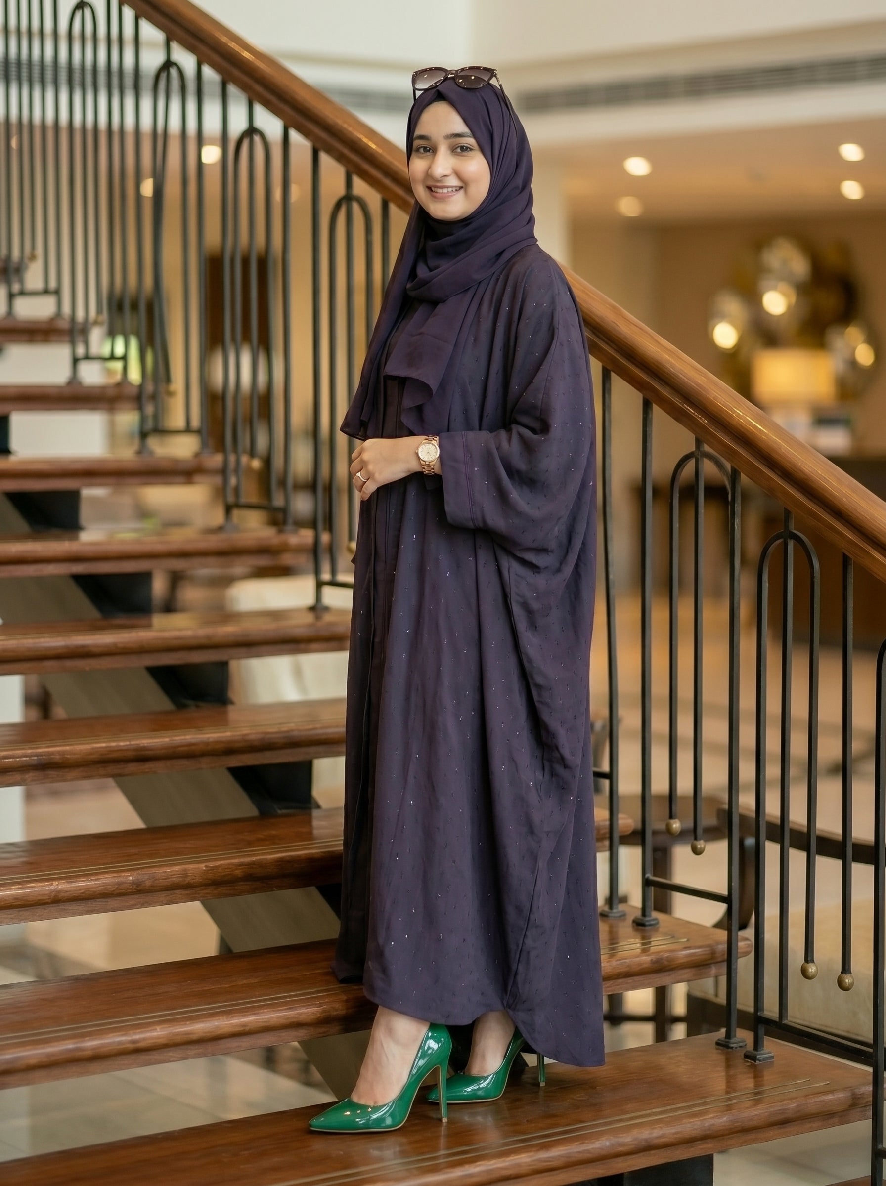 Women's Butterfly Abaya with Stone Work Free Size