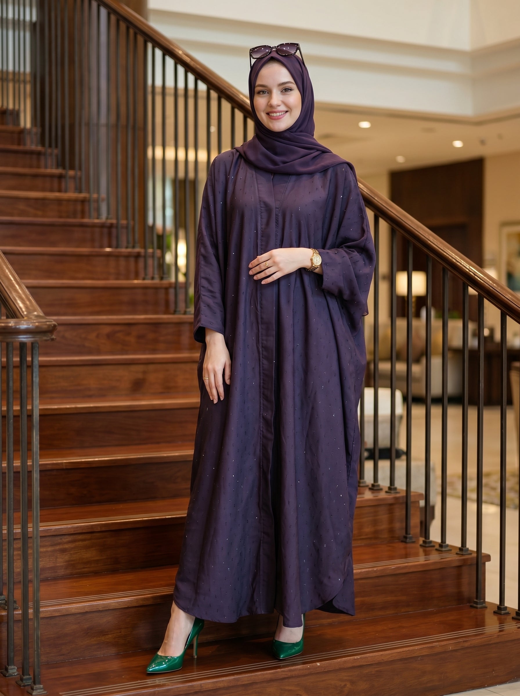 Women's Butterfly Abaya Premium Nidha Purple