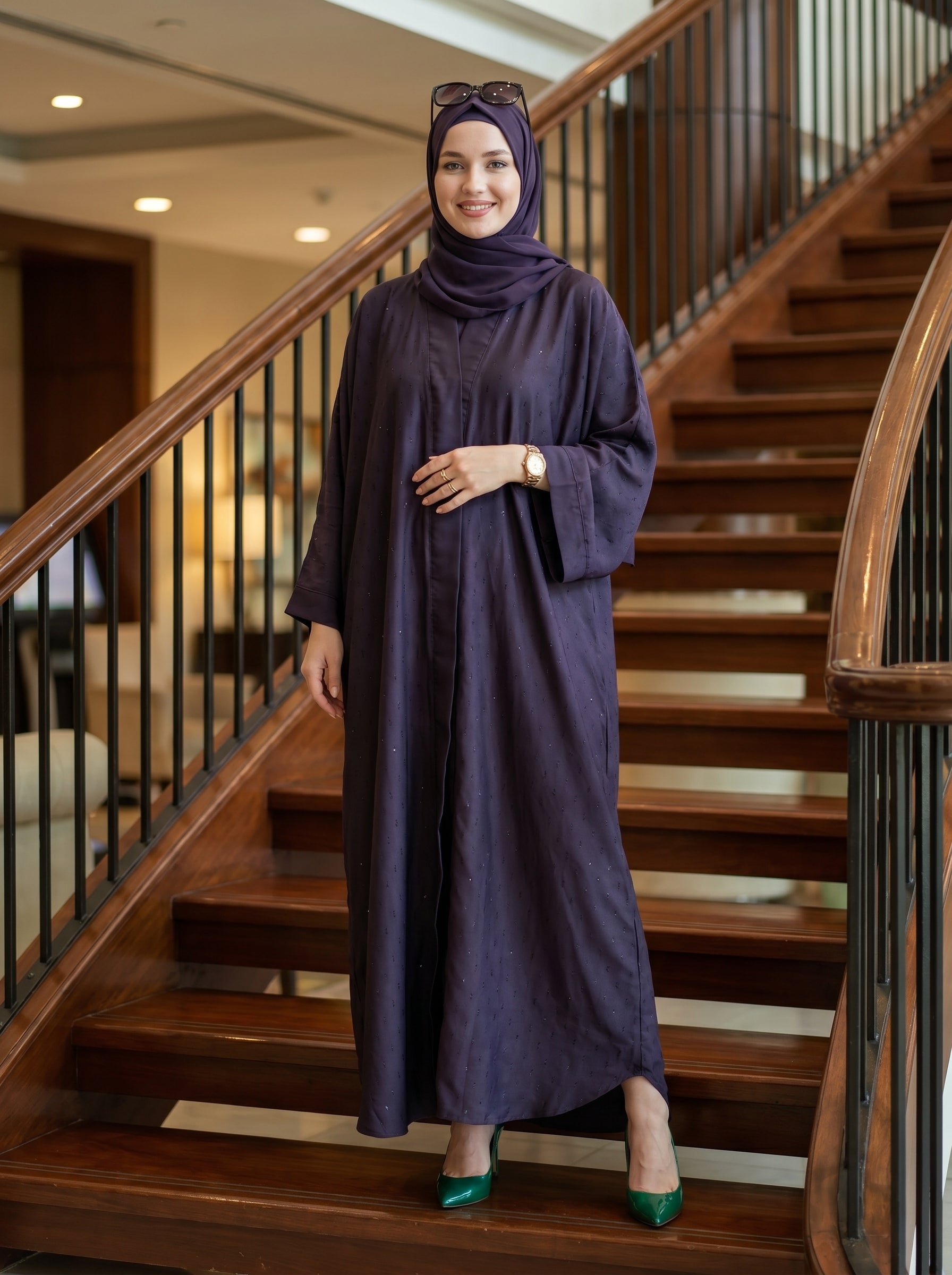 Women's Butterfly Abaya with Stone Work Free Size
