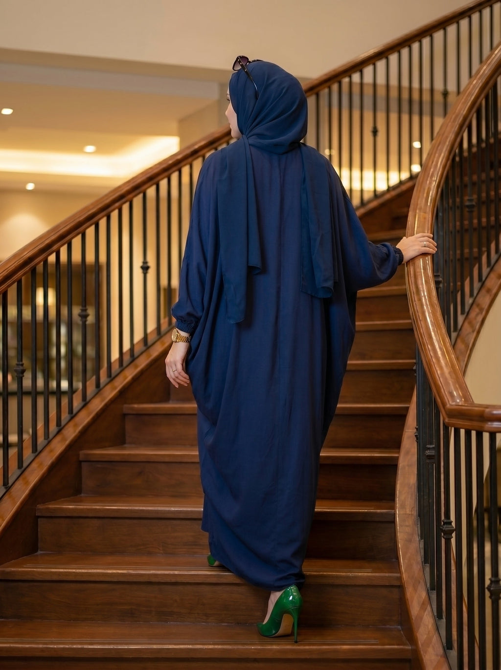Women's Baggy Abaya Premium Georgette Navy Blue
