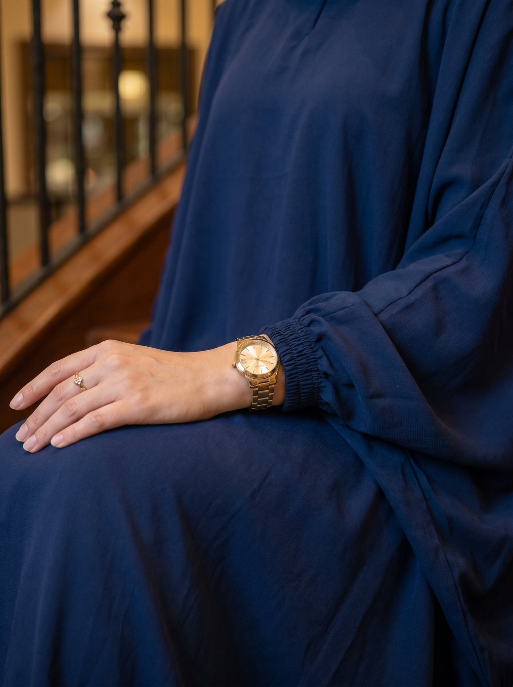 Women's Baggy Abaya Premium Georgette Navy Blue